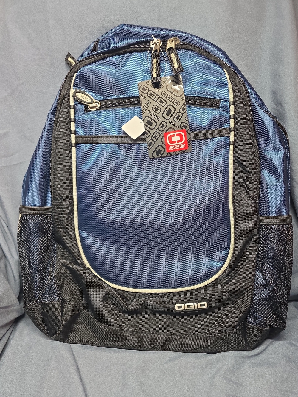 OGIO Men's Blue and Black Backpack with Front Pocket